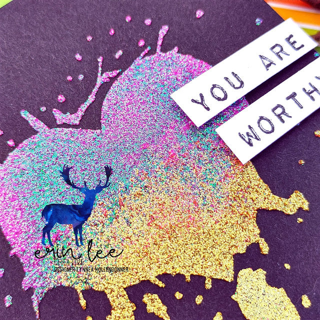You Are Worthy Glitz Glitter Card by Lynnea