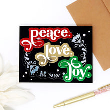 Load image into Gallery viewer, Peace Love Joy Hot Foil Sentiments

