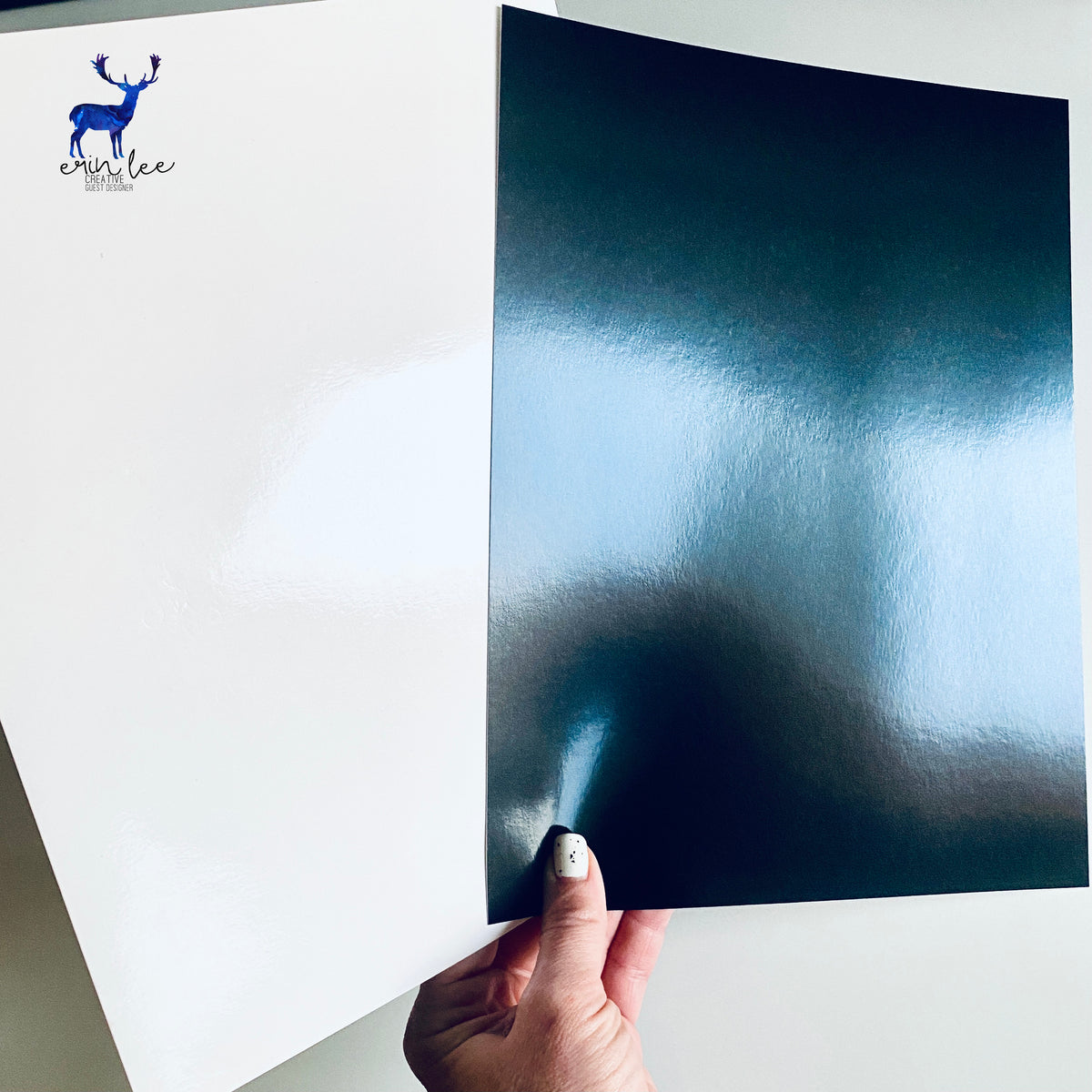 Glossy Black 8.5" x 11" Cardstock (Set of 8 sheets) Erin Lee Creative