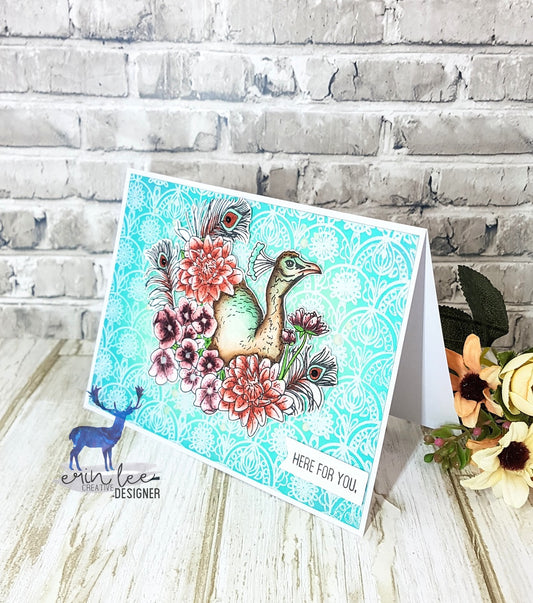 Floral Peacock Watercolour