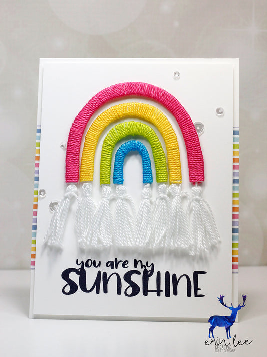 Faux Macrame Rainbow Card by Karolyn Loncon