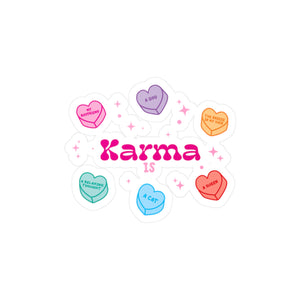 Karma Conversation Heart Sticker