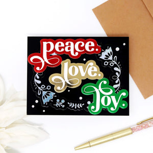 Peace Love Joy Hot Foil Sentiments