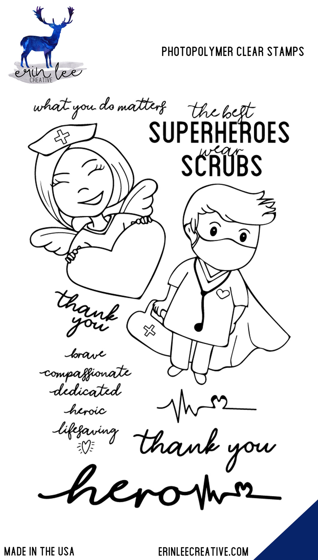 Superhero Scrubs Stamp Set